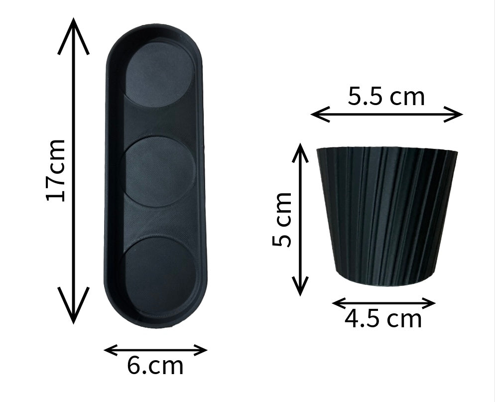 Luxury Set of 3 Mini Planter Pot Modern Design with Drainage Indoor Plant Pot