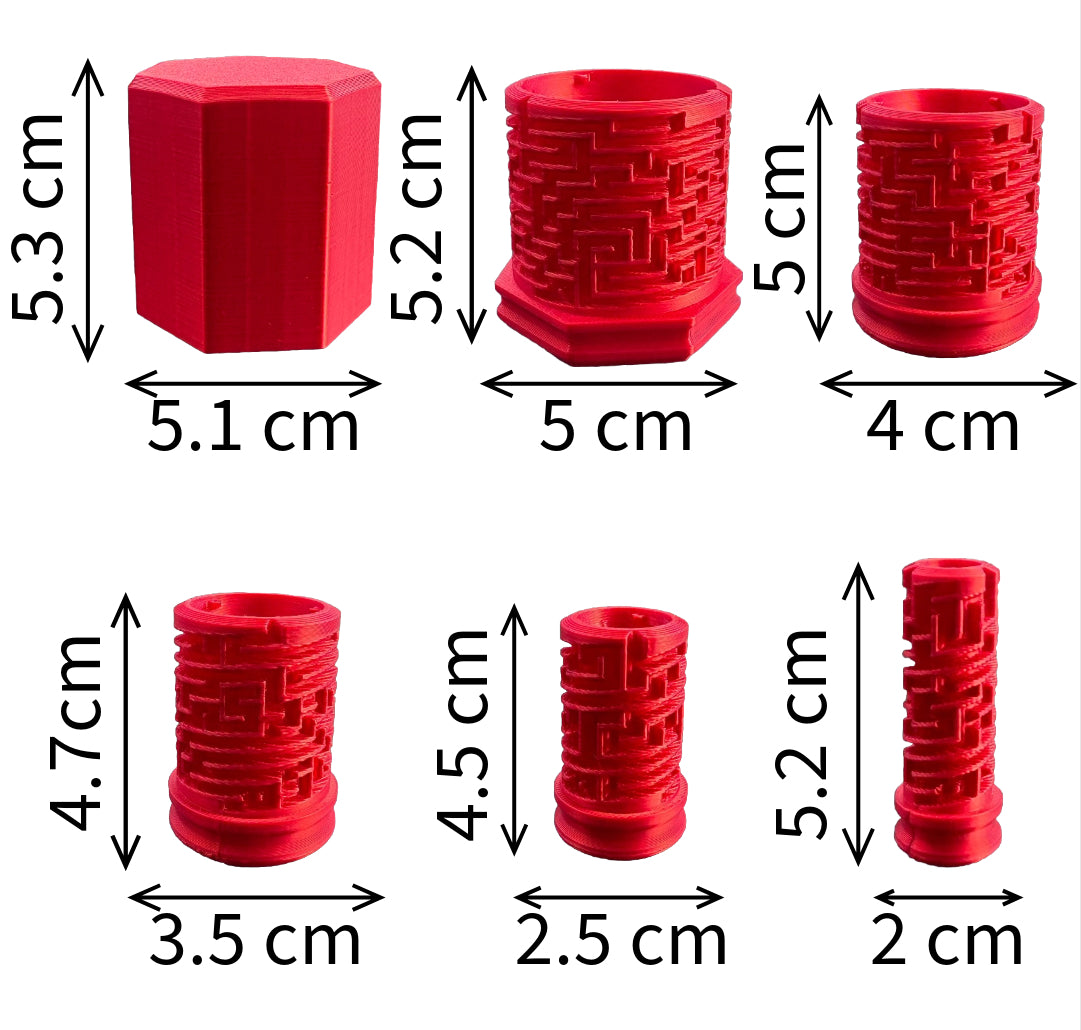 Maze Puzzle Tube Set: Mind Challenge Labyrinth, Brain Teasers (6 pcs)