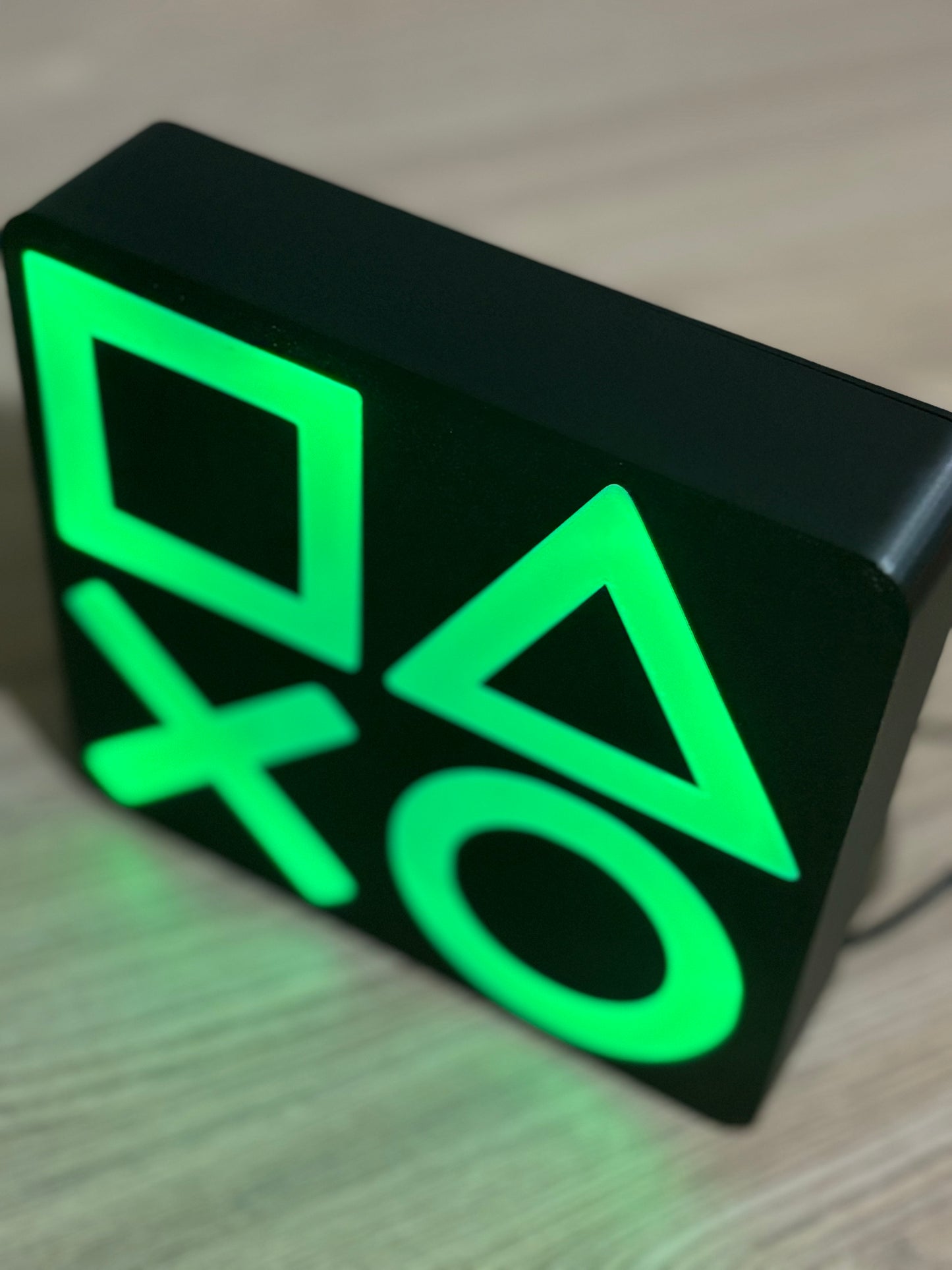 PlayStation LED Symbol Light – RGB Gaming Decor with Remote Control – Geek Room Lamp – Gamer Gift – Color Changing Mood Light