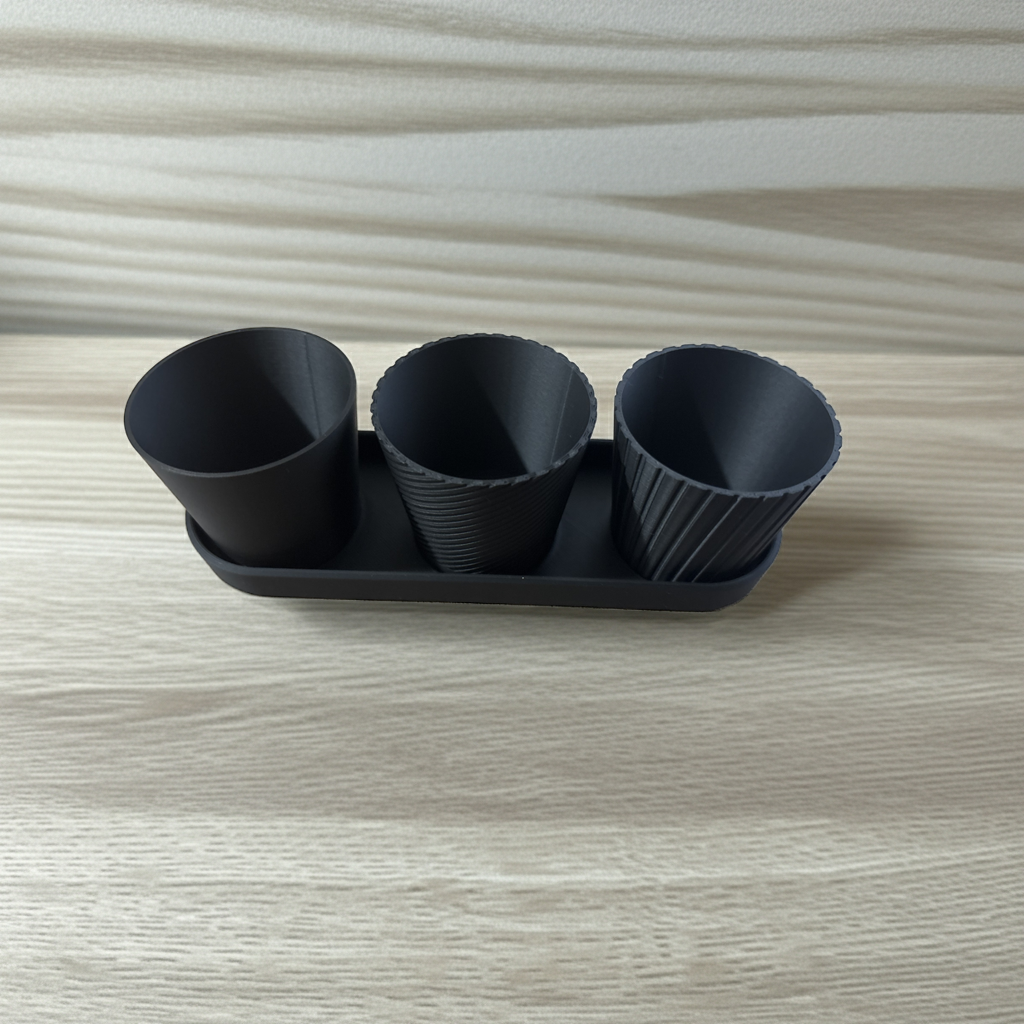 Luxury Set of 3 Mini Planter Pot Modern Design with Drainage Indoor Plant Pot