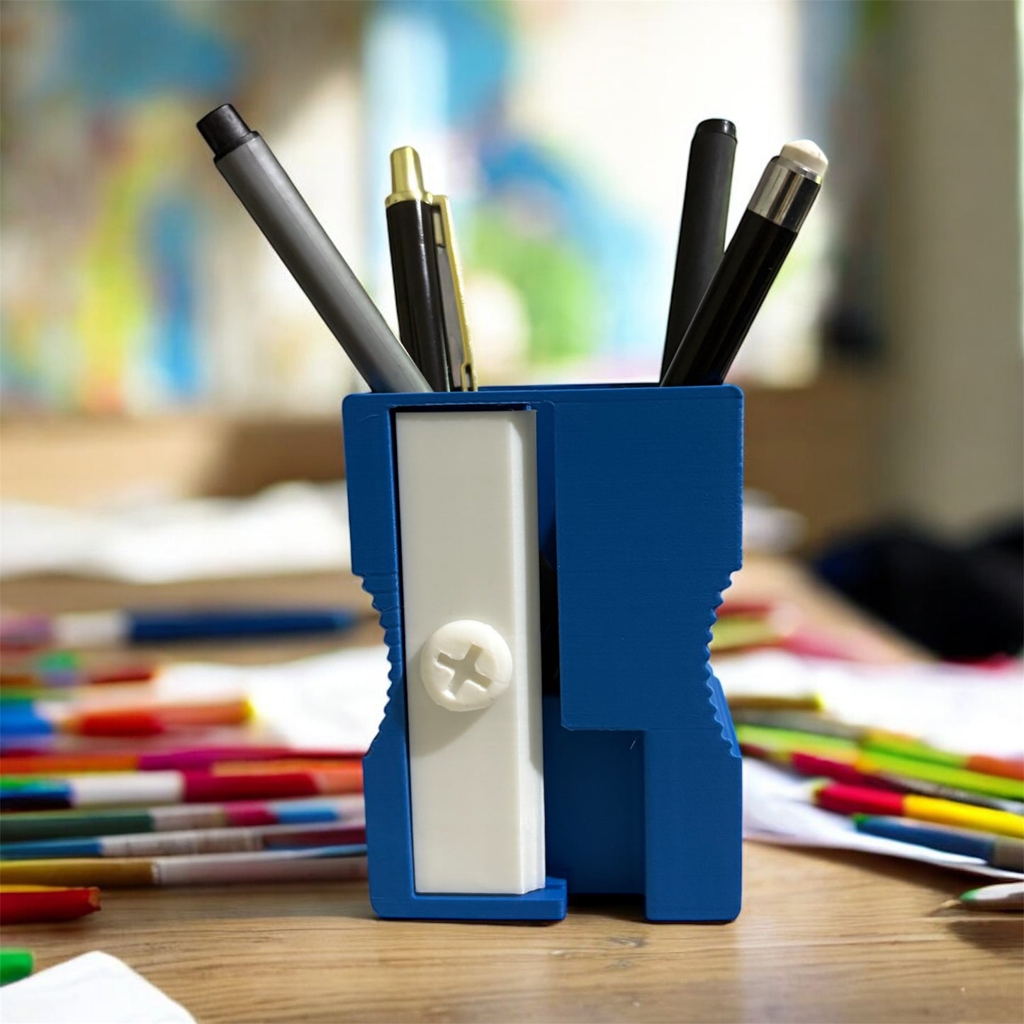 Creative Pencil Sharpener Style Pen & Pencil Holder Fun Desk Organizer