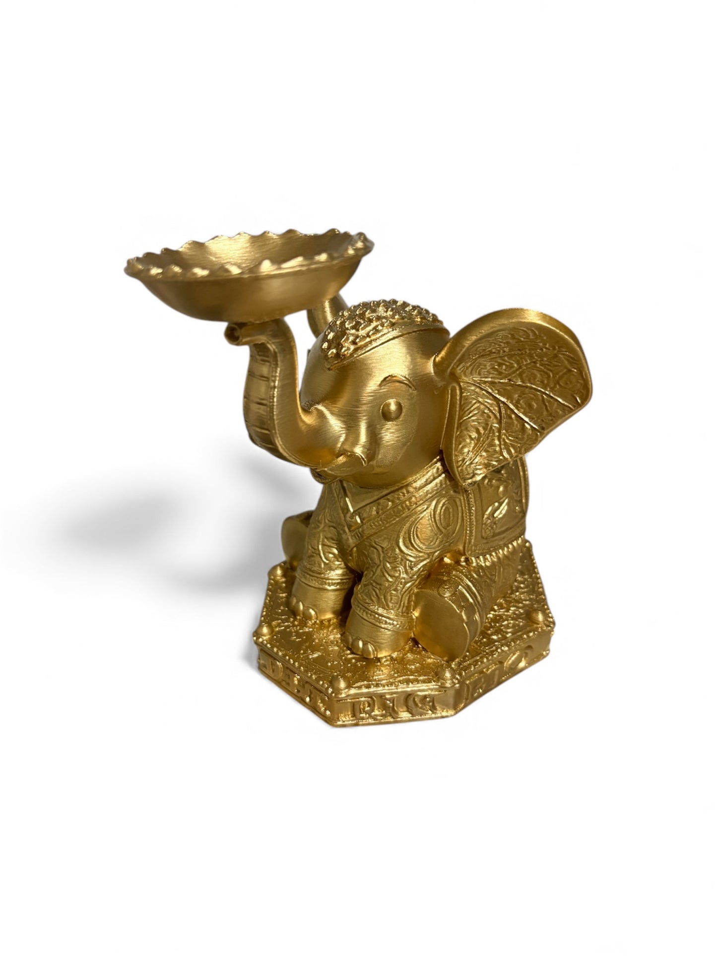 Golden Elephant Figurine Candle Holder – 17cm Ornate Decorative Statue