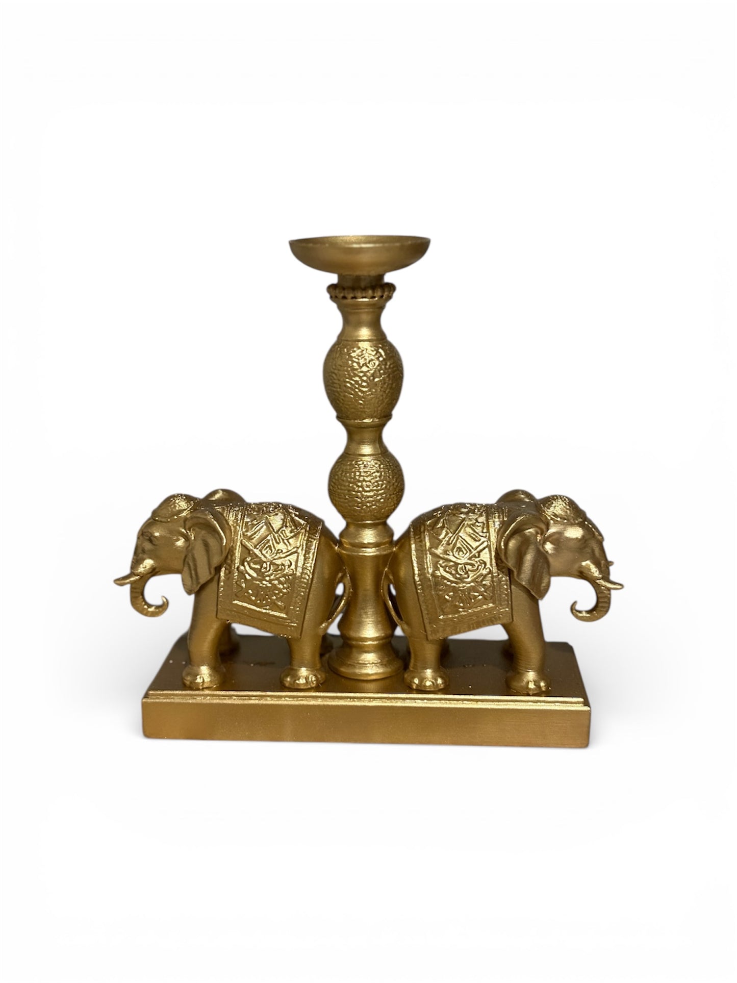 Decorative Twin Elephant Candle Holder for Home & Festive Décor