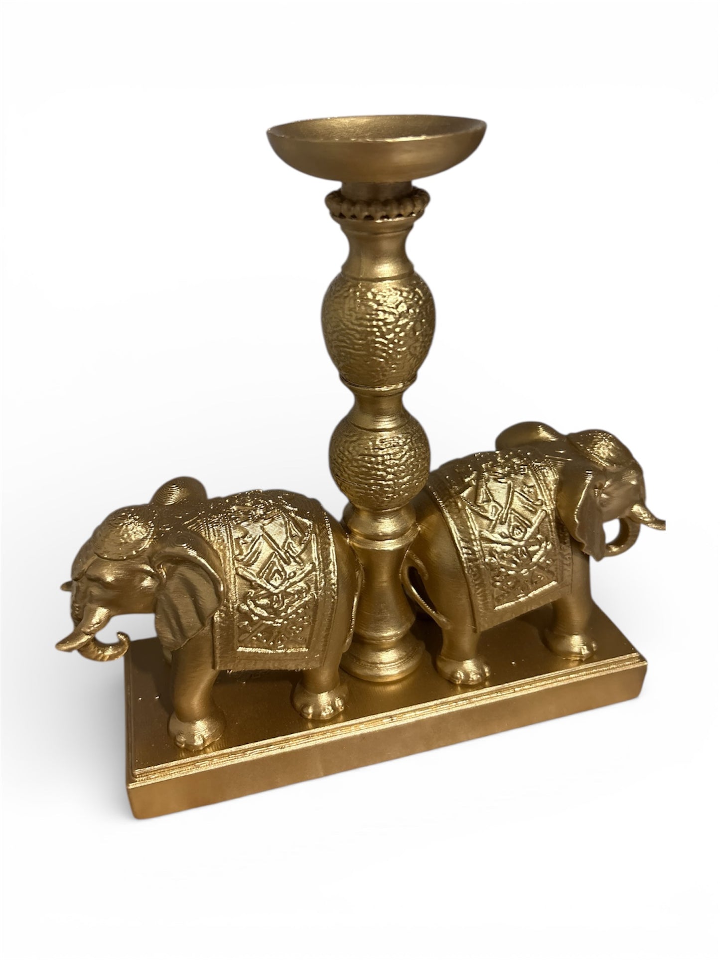 Decorative Twin Elephant Candle Holder for Home & Festive Décor