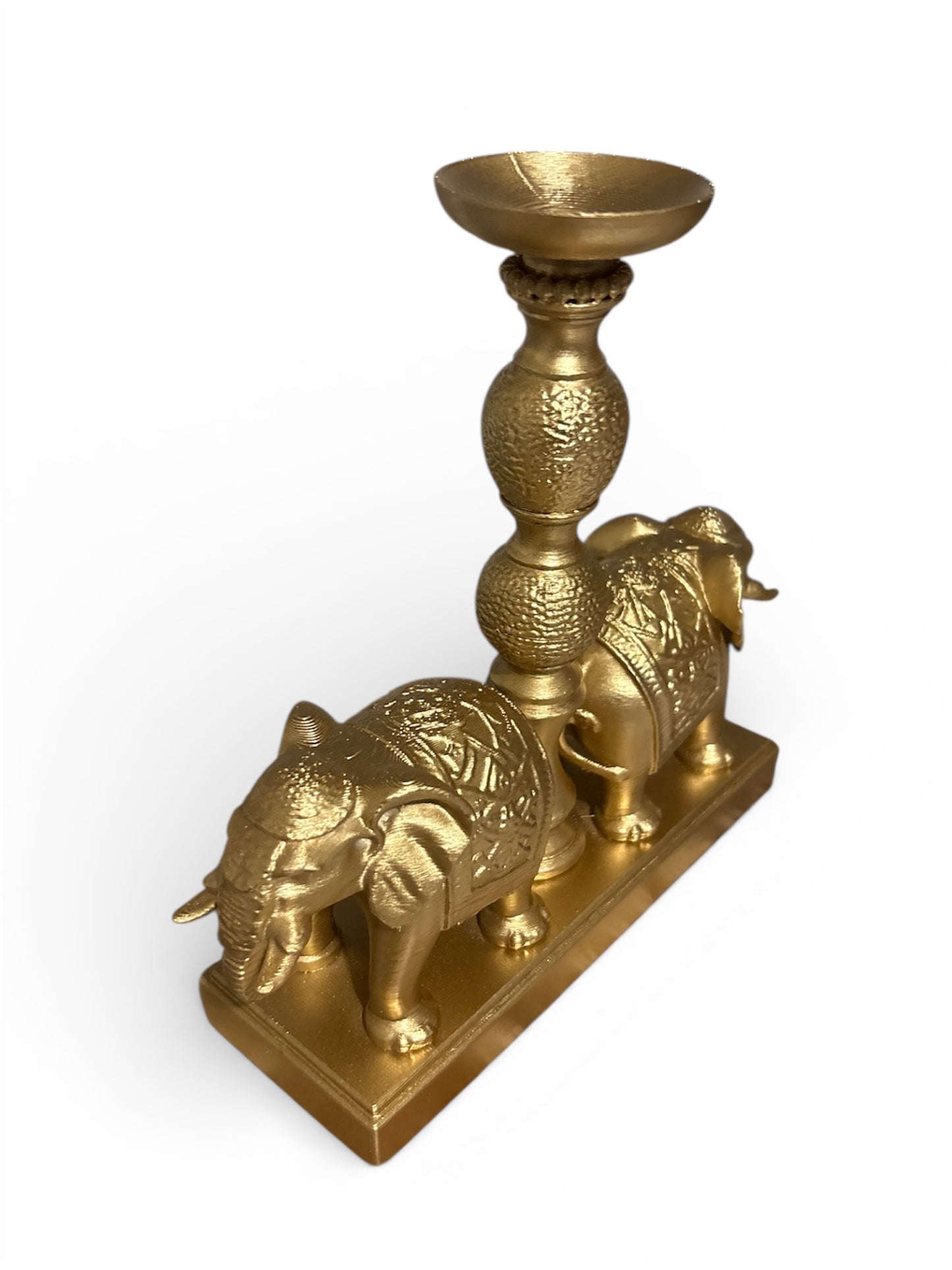 Decorative Twin Elephant Candle Holder for Home & Festive Décor