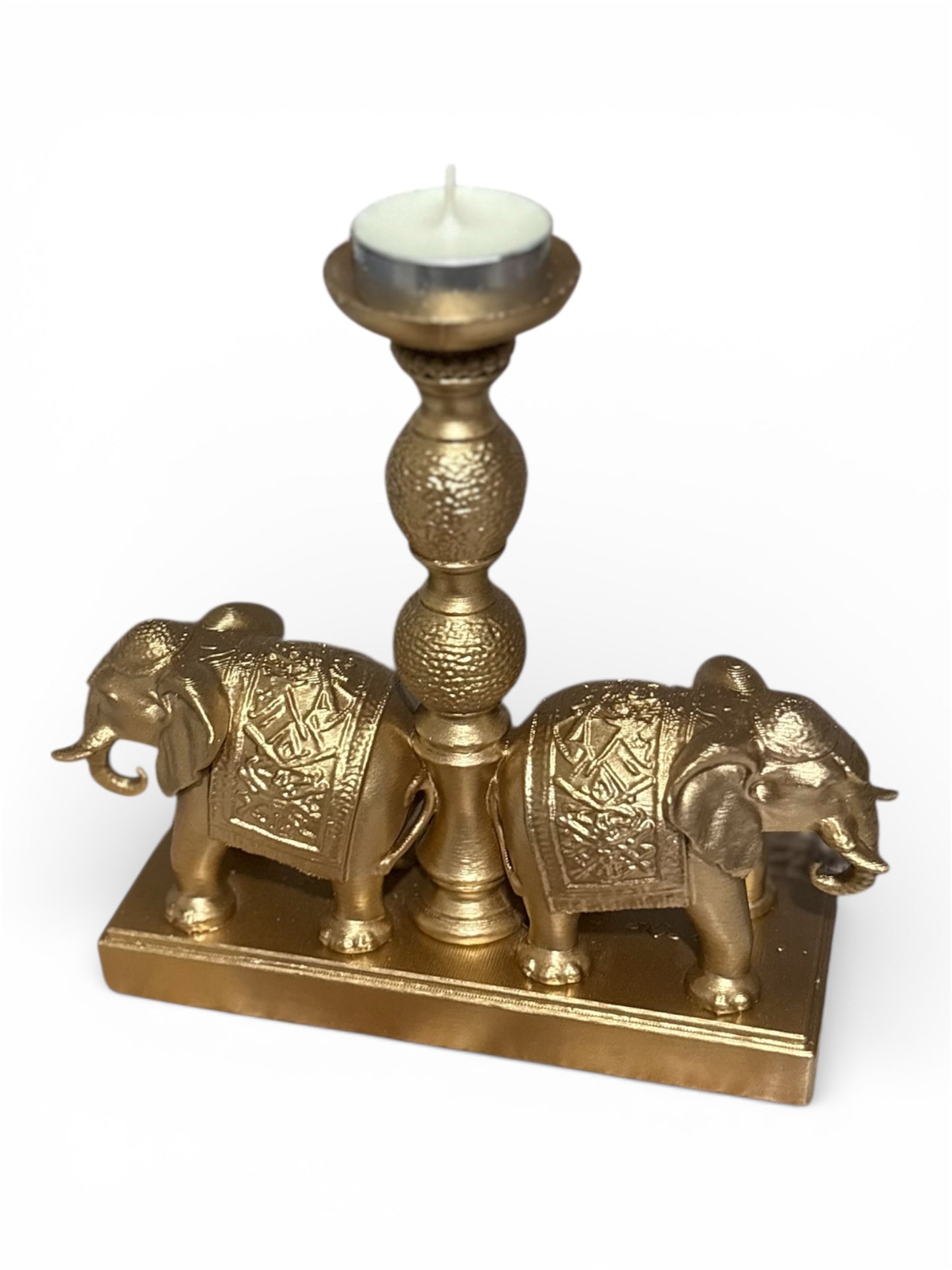 Decorative Twin Elephant Candle Holder for Home & Festive Décor