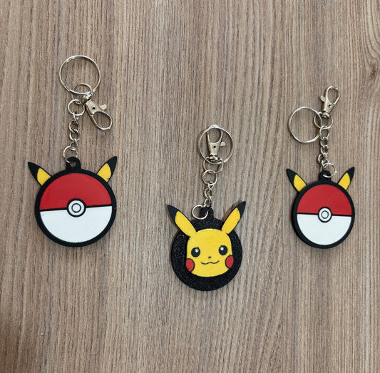 Duo Keychain – Pikachu & Poke Ball Keyring Backpack Charm