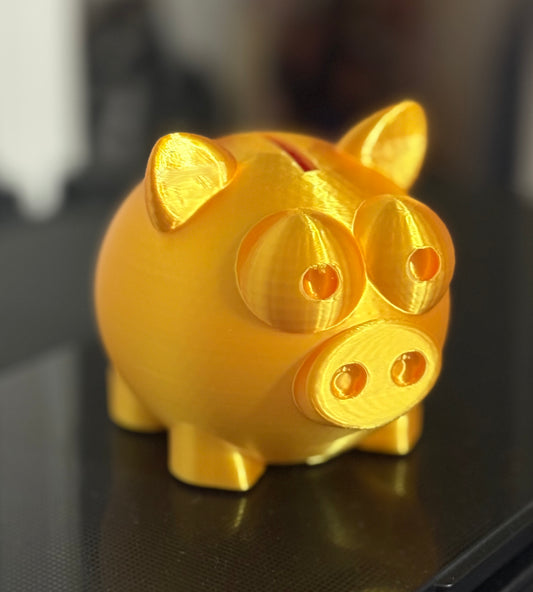 Golden Piggy Bank Shiny Coin Bank