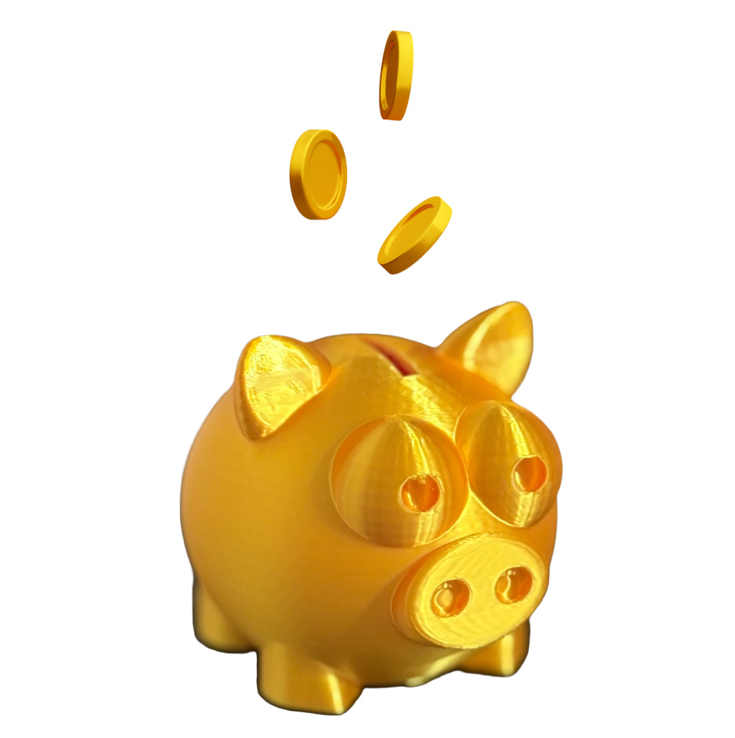 Golden Piggy Bank: Shiny Coin Bank, Kids & Adult Savings
