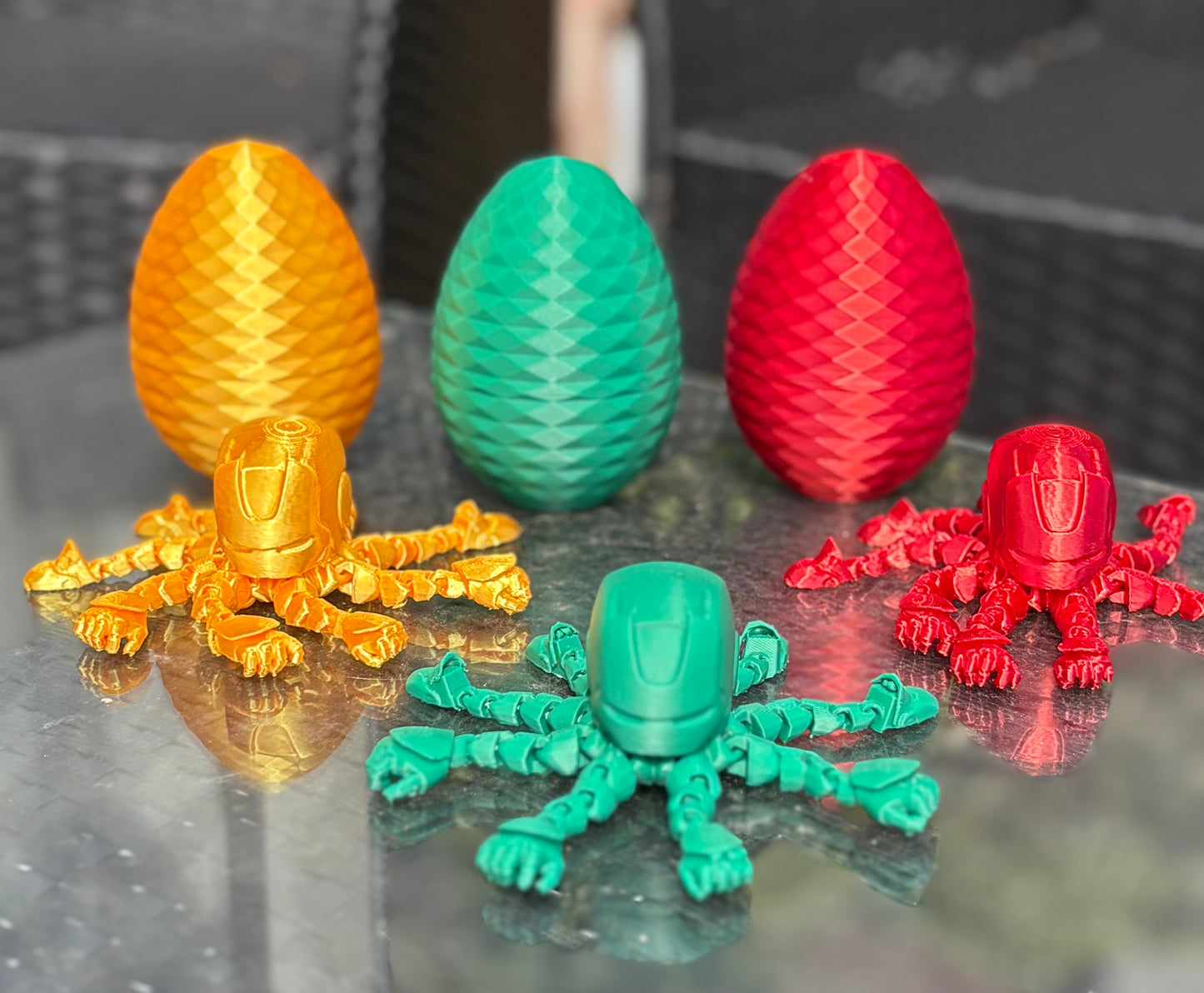 Articulated Octopus Ironman With Surprise Egg- Fidget Toy - Desk Toy - Flexible