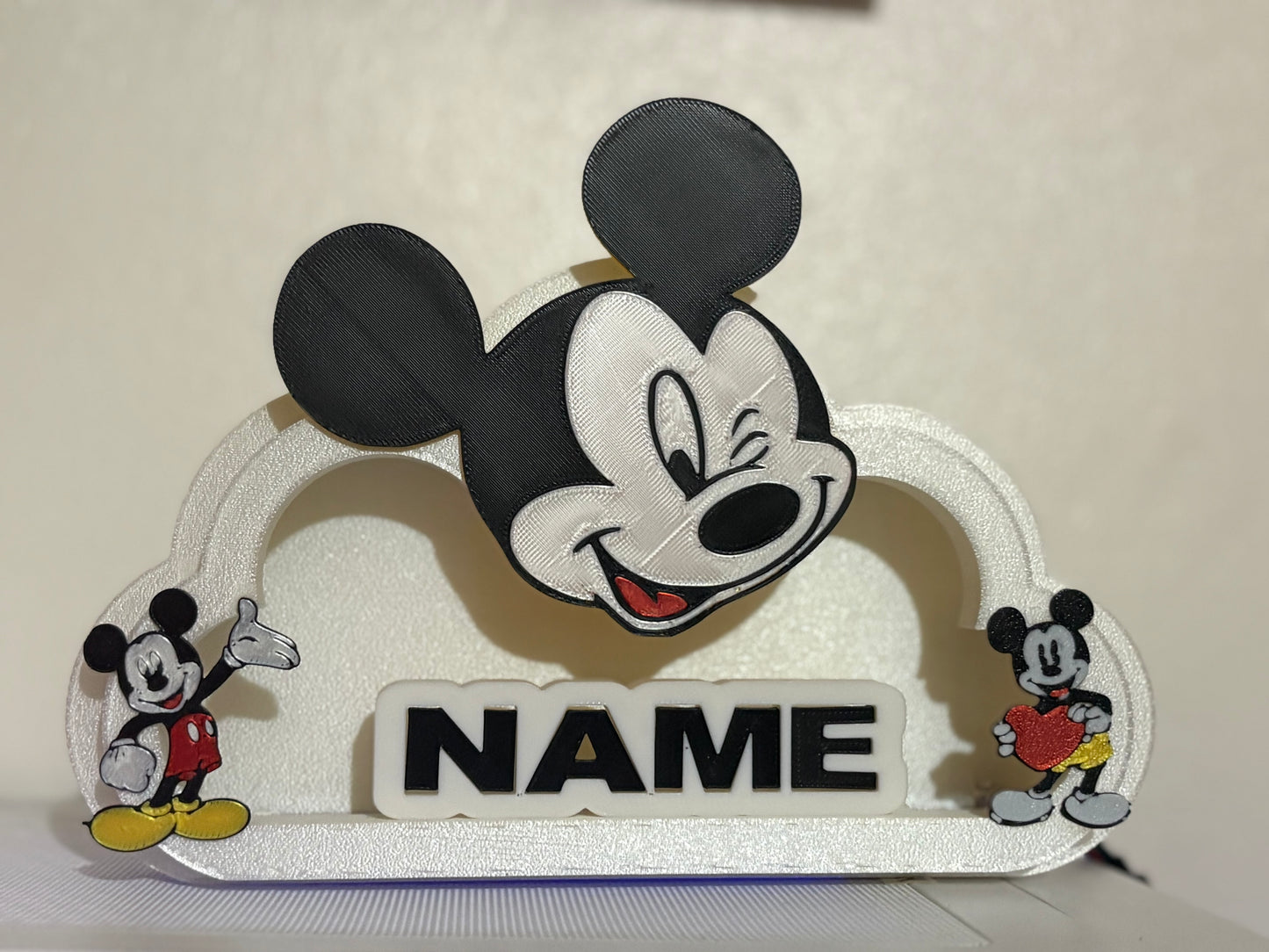 Custom Mickey Mouse LED Night Light with Personalized Name Plate – Remote Controlled