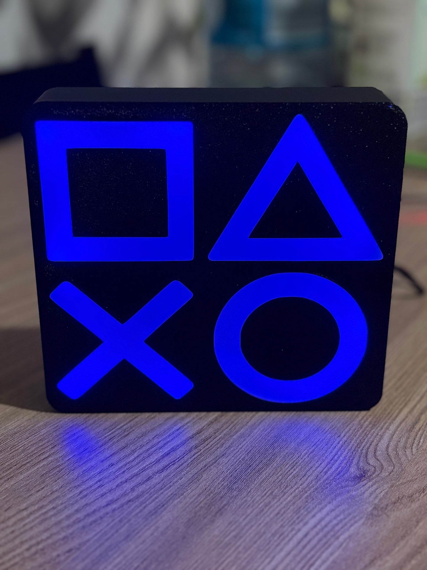 PlayStation LED Symbol Light – RGB Gaming Decor with Remote Control – Geek Room Lamp – Gamer Gift – Color Changing Mood Light