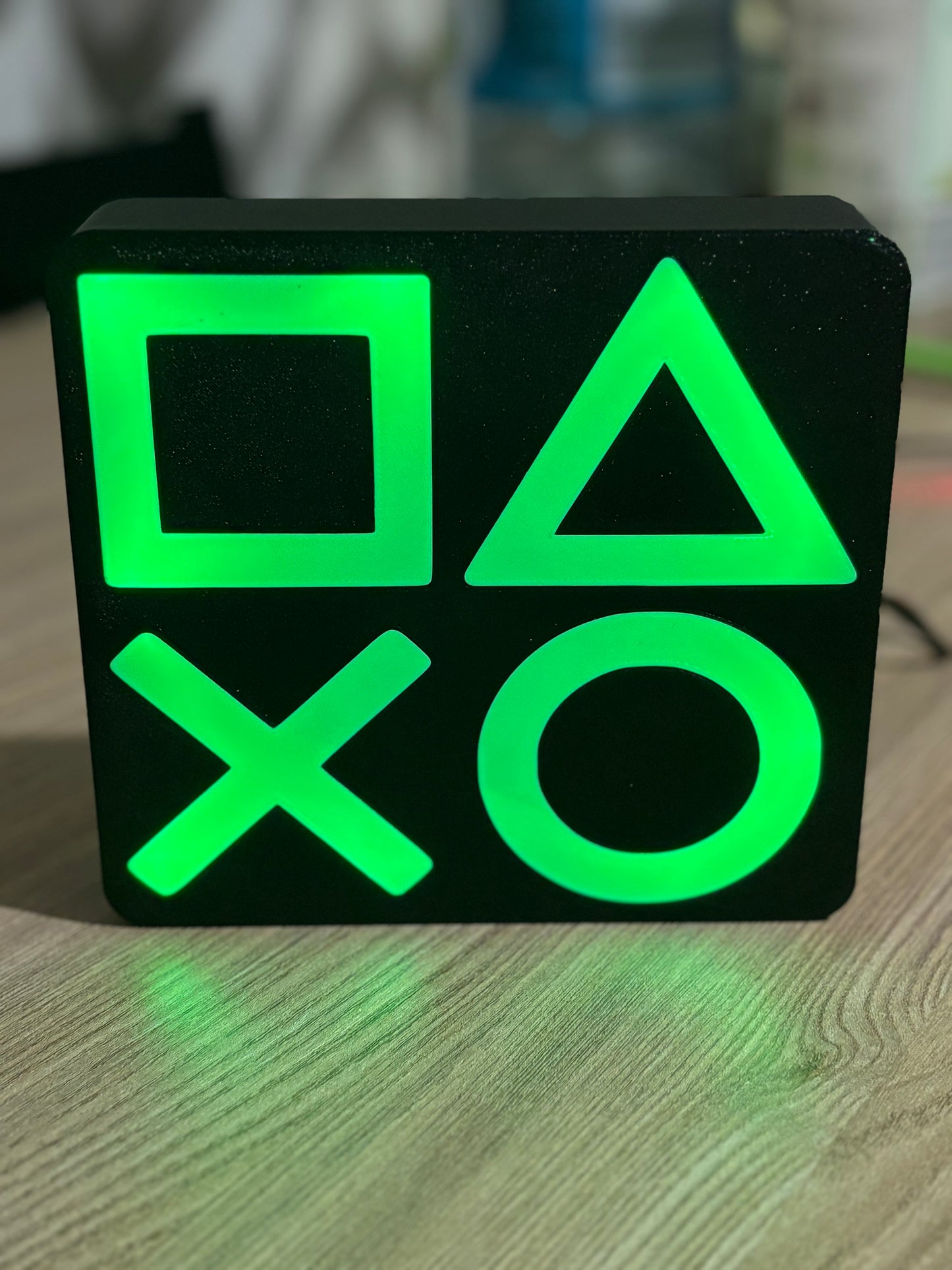 PlayStation LED Symbol Light – RGB Gaming Decor with Remote Control – Geek Room Lamp – Gamer Gift – Color Changing Mood Light