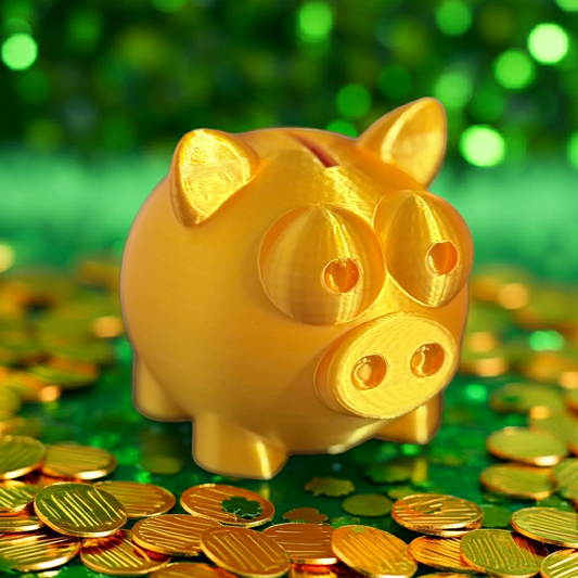 Golden Piggy Bank: Shiny Coin Bank, Kids & Adult Savings